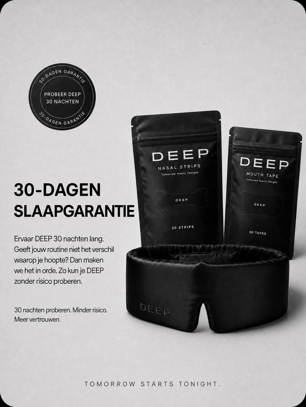 30-dagen slaapgarantie — probeer DEEP 30 nachten