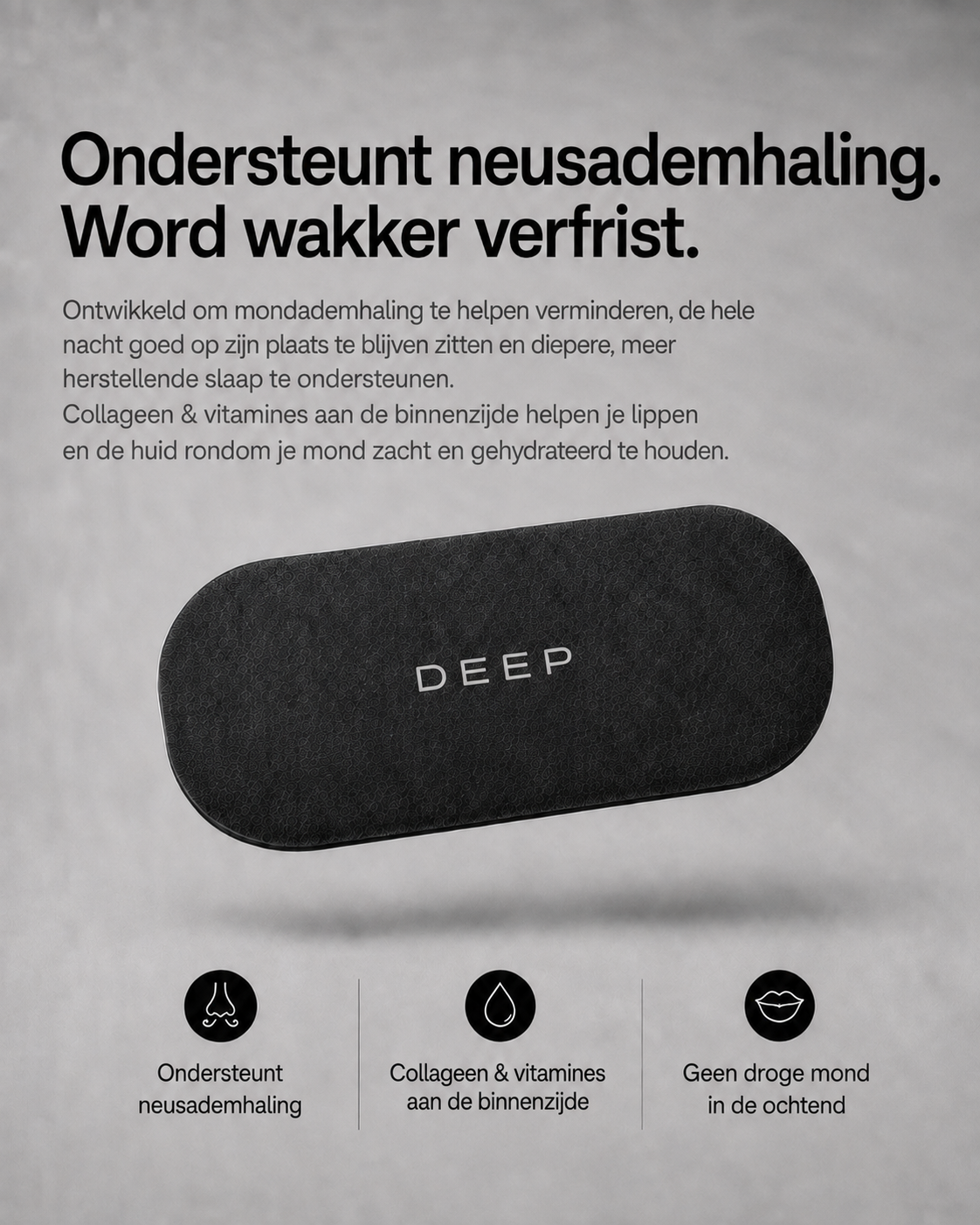 DEEP mondtape — ondersteunt neusademhaling